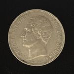 Belgium 1849 5 Francs Leopold I Silver Coin 25g .900 Belgian