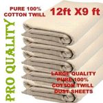 HEAVY DUTY 9FT X 12FT 100%COTTON TWILL PROFESSIONAL DECORATING LARGE DUST SHEET