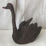 ANTIQUE CARVED WOOD NOVELTY SWAN 