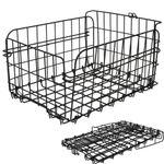 Foldable Durable Steel Bike Basket Black Multipurpose Rear Storage Holder