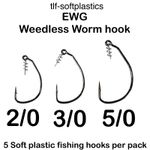 2/0-3/0-5/0 EWG WEEDLESS WORM HOOK & TWIST PIN CONNECTOR beast shape