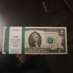 1 pack Bank Strap of $2 Two Dollar bills $200 USA. Uncirculated Bundle banknote