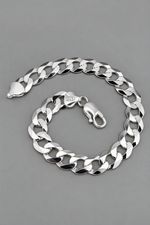925 Sterling Silver Men's Solid Curb Bracelet 9mm Wide UK Hallmarked Heavy Gents