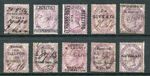GB Commercial Overprints - Queen Victoria 1d Lilac stamps - 10 different (R403)