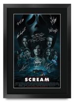 Scream Movie Film Poster Cast Signed Printed Autograph A3 Framed Memorabilia