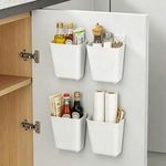 4 Piece Kitchen Cabinet Door Storage Box,Self Adhesive Wall Mounted Storage Box