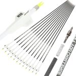 12X Archery 32" Pure Carbon Arrows SP250-400 Recurve Bow Shooting Hunt DIY .003"