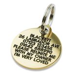 REINFORCED Deeply engraved dog tag, 33mm extra tough solid brass