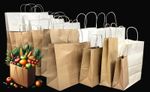 PAPER CARRIER BAGS BROWN & WHITE WITH TWISTED HANDLES PARTY & GIFT TAKEAWAY BAGS