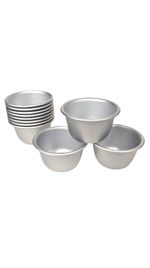10 x Mini Pudding, Muffin Moulds, Bake Set Basin NonStick Aluminium Baking Cups