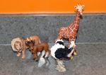 Schleich  plastic Giraffe Ostrich and Lion Wild Animals plus deer - 4 figures