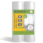 BLOSTM Polythene Dust Sheet Roll 3mx50m Plastic Large Decorating Protector 2Pack