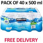 Bulk Kirkland Spring Still Bottled Water 40 x 500ml Water Multipack, Fresh Water