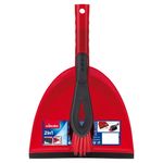 Vileda Red  2in1 Dustpan & Brush Set