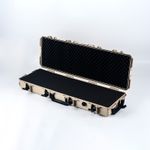 Large Wheeled Airsoft Rifle Hard Gun Case - (Wave and pick and pluck) Tan shade
