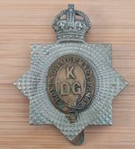 WW1 1st Kings Dragoon Guards Regiment KDG (King’s) Cap Badge FIRST PATTERN