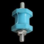 M6 Rubber Anti-Vibration Mount with Flanged Nuts, Blue