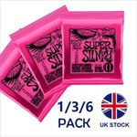 6 Pack Ernie Ball Super Slinky Nickel Wound Electric Guitar Strings - 9-42 Gauge