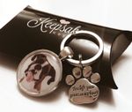 Personalised Photo Gift Memory Keyring Cat Dog Paw Pet Loss Present Memorial