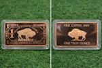 USA Buffalo 1 oz Pure Copper Bullion Bar .999 in a Capsule