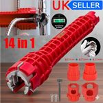 14 in 1 FAUCET SINK BASIN INSTALLER PIPE WRENCH TAP SPANNER MULTIFUNCTION TOOLS