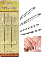 4 Self Threading Hand Sewing Needles (1 Packet) - - UK Seller 