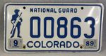 Colorado National Guard 1989 Military USA American Number License Plate