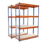 2 x 4 Tier Steel Shelving Heavy Duty Garage Storage/Racking 400KG UDL