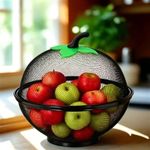 Fruit Fly Proof Fruit Bowl, Large Capacity Mesh Fruit Basket with Lid Cover Hot