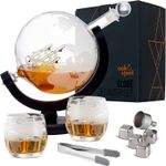 Ship in Globe Whiskey Decanter Set Christmas Xmas Gift Glassware Tumbler Set