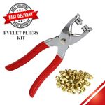Marksman Eyelet Pliers Tool Kit Hole Punch with 100 Brass Eyelets DIY Crafts