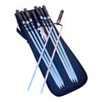 Stainless Steel Skewers 6pcs with Wooden Handles + Forks 2pcs + Case BBQ Shampur