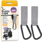 2x Leather Buggy Clips Pram Hooks For Bags Baby Pushchair Clips Stroller Hooks