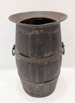 Victorian Brass Bound Coopered Oak Stick Stand with a Brass Rim