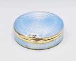 FINE ART DECO STERLING SILVER & GUILLOCHE ENAMEL SNUFF BOX c1925