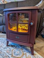 Dimplex Brayford Optiflame Freestanding Electric Stove, Burgundy Red NO Remote