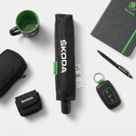 Skoda Umbrella Car Accessories New Authentic Compact Folding Windproof Brolly