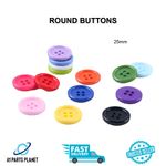 25mm 4-hole flat back Resin Buttons For Jacket Coat Shirt Various Colours Button