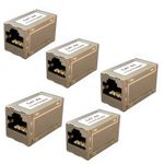 5pcs CAT6A Shielded RJ45 Ethernet Cable Extender Inline Coupler Female to Female