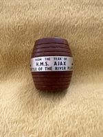Vintage Wooden Barrel Made From The Teak Of  HMS AJAX  Battle Of The River Plate