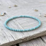 Larimar 4mm Beaded Bracelet Calming Emotional Healing Crystal Jewelry for Women