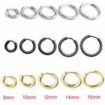 Men's Women's Stainless Steel Tube Ear Studs Hoop Huggie Punk Earrings Jewelry