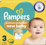Pampers Premium Protection New Baby Size 3. 40 Nappies, 6kg-10kg, Essential Pack