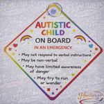 Autsic Child On Board Car Window Sign Metal Autism Awareness Car Sign