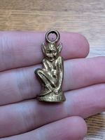 Vintage 1930s Cornish Lucky Pixie Brass Charm 