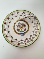 Vintage hand-painted ceramic serving plate | Floral Italian pottery