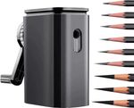 Pencil Sharpener Metal 9 Gears Desktop Rotary Pencil Sharpener for Student