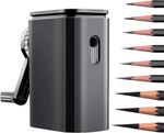 Pencil Sharpener Metal 9 Gears Desktop Rotary Pencil Sharpener for Student