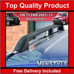 FITS VW T5 T5.1 TRANSPORTER SWB 03 15 BLACK ROOF BARS RAIL BAR NO DRILL VAN