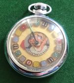 Old Vintage Clown And Dice Gambling Game Pocket Watch Design Wind Up Nice Game